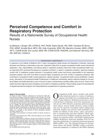 Perceived Competence and Comfort in Respiratory Protection - Healio