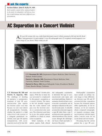 AC Separation in a Concert Violinist - Healio