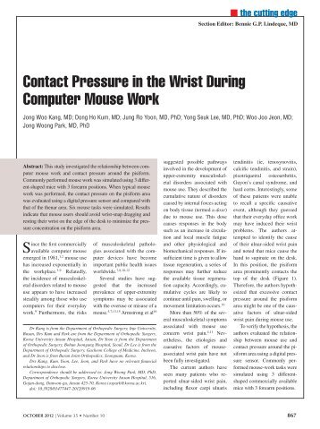 Contact Pressure in the Wrist During Computer Mouse Work - Healio