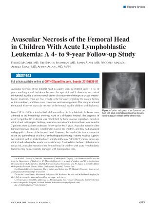 Avascular Necrosis of the Femoral Head in Children With ... - Healio