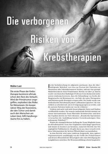 Die verborgenen Risiken von Krebstherapien - Health - Science ...