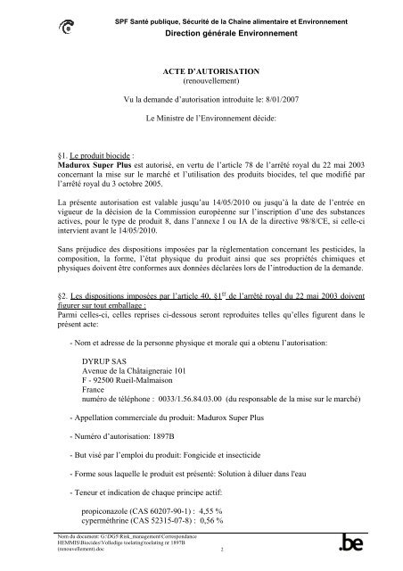 Votre demande de renouvellement d'autorisation pour le produit