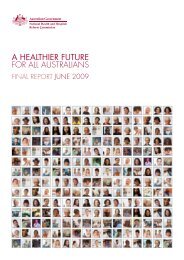 A HEALTHIER FUTURE - Department of Health and Ageing