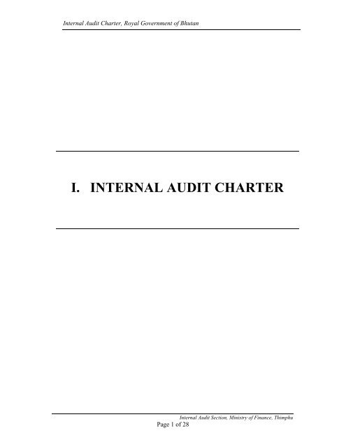 I. INTERNAL AUDIT CHARTER - Ministry of Health