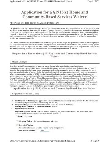 Home and Community-Based Services Waiver - New York State ...