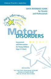 quick reference guide motor disorders - New York State Department ...