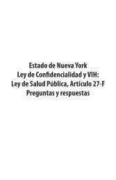 NYS Confidentiality Law and HIV questions and answers - spanish