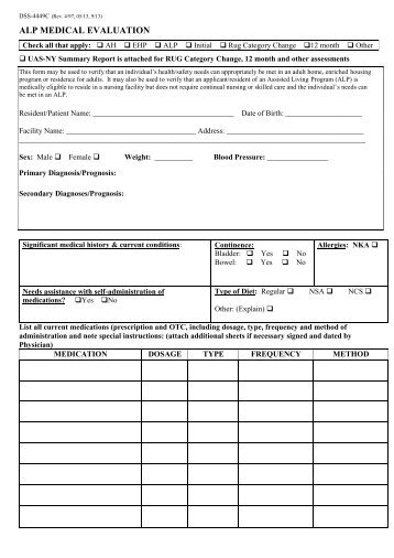 ALP Medical Evaluation (DSS-4449C)