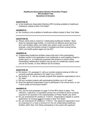 Questions and Answers - New York State Department of Health