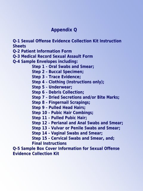 Sexual Offense Evidence Collection Kit - New York State ...