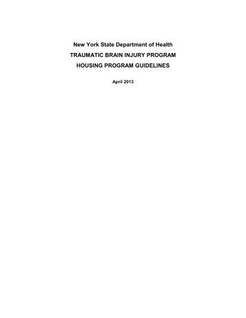 TBI Housing Subsidy Program Manual, April 2013 - New York State ...