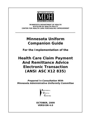 Health Care Claim Payment/Remittance Advice - Minnesota ...