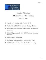 AUC Medical Code TAG Meeting Materials 041113 - Minnesota ...