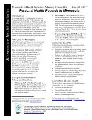 PHR Fact Sheet June 28, 2007 - Minnesota Department of Health