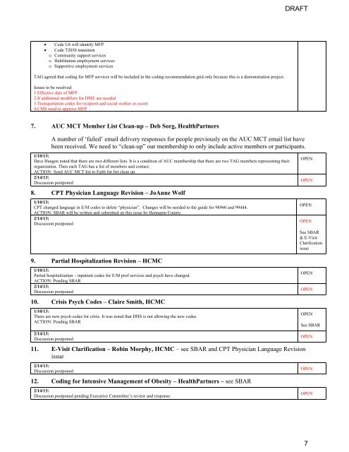 AUC Medical Code TAG Meeting Materials 03-14-13 - Minnesota ...