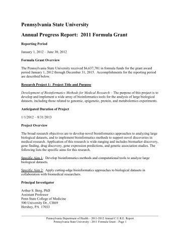 2011F Grant Ann Prg Rep SFY11 PSU 10-11-12.pdf - Pennsylvania ...