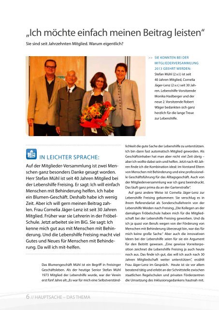 2014 Januar / Lebenshilfe Freising / Tausendfüßler-Magazin