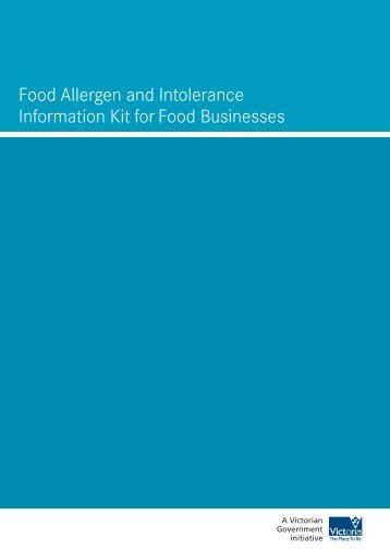 Food Allergen and Intolerance Information Kit for Food Businesses