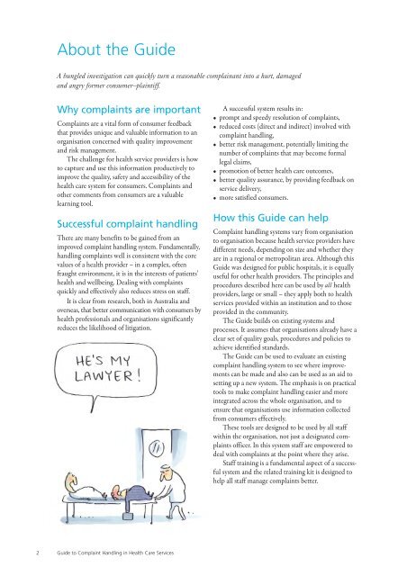 Guide to Complaint Handling in Health Care Services