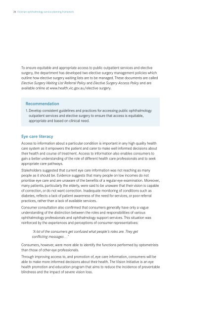 Victorian ophthalmology service planning framework