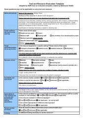 Tool and Resource Evaluation Template - Department of Health