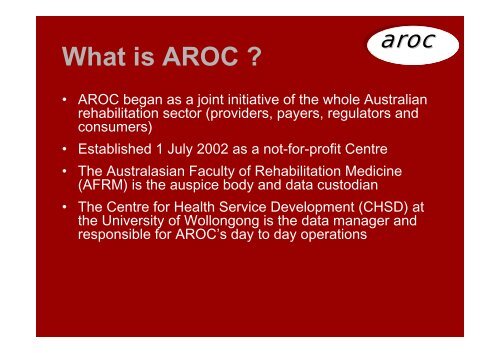 AROC - Department of Health