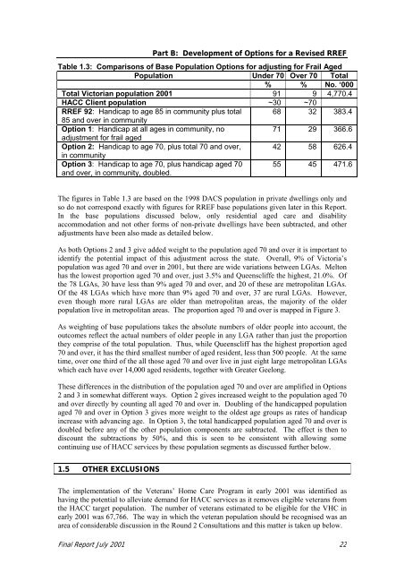 Final Report on RREF 2001 - Department of Health