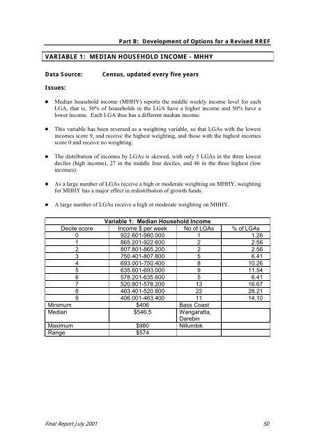 Final Report on RREF 2001 - Department of Health