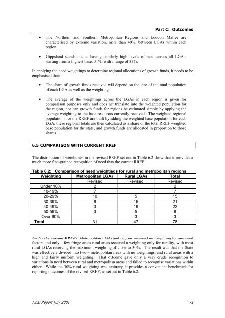 Final Report on RREF 2001 - Department of Health