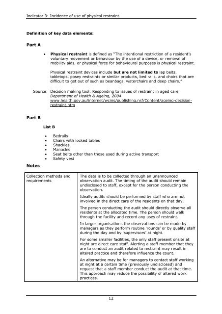 Resource Manual For Quality Indicators In - Department of Health