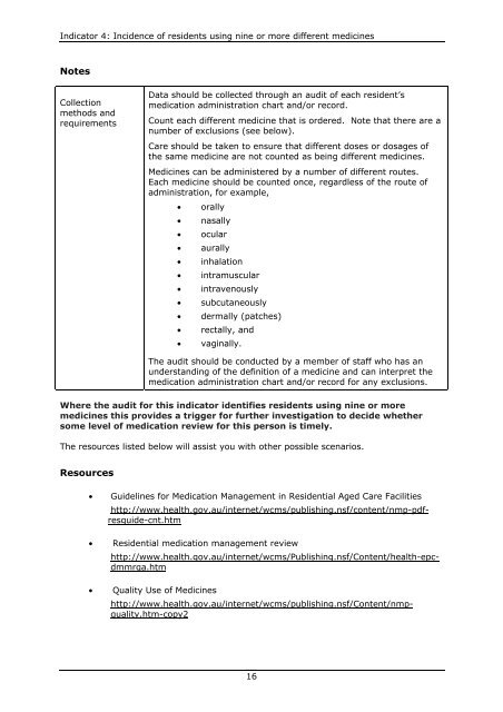 Resource Manual For Quality Indicators In - Department of Health