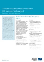 Common models of chronic disease self-management support