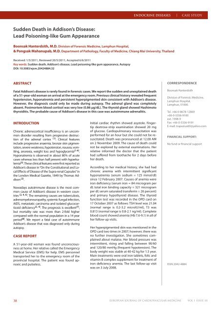 Sudden Death in Addison's Disease - Healthcare Bulletin