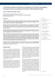 The Diagnostic Dilemma of Pulmonary Embolism: Is It a Clinico ...