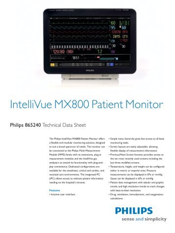 IntelliVue MX800 Patient Monitor - Philips Healthcare