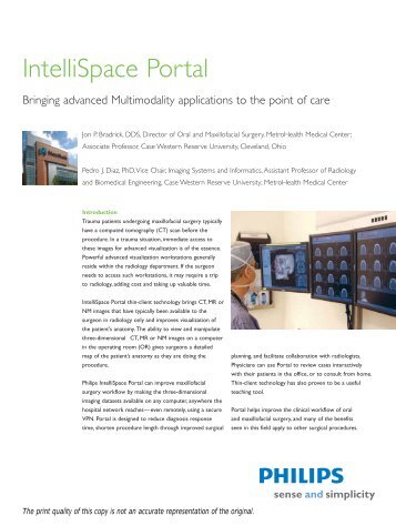 Read the IntelliSpace Portal white paper - Philips Healthcare