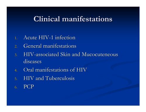 Clinical Manifestations & Opportunistic Infections - Health[e ...