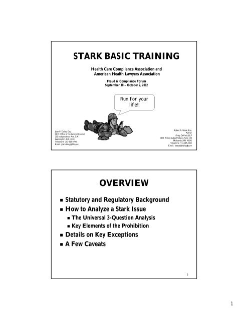 STARK BASIC TRAINING - The American Health Lawyers Association