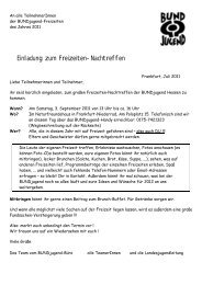 Einladung zum Freizeiten-Nachtreffen - Bundjugend Hessen