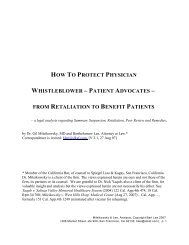 How to Protect Physician Whistleblower-Patient Advocates