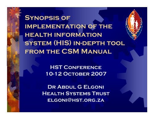 Synopsis of implementation of the health information system (HIS) in ...