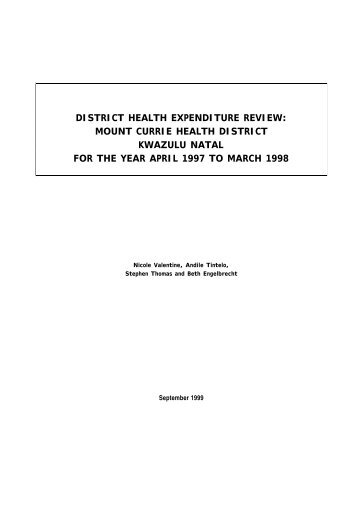 district health expenditure review - Health Systems Trust