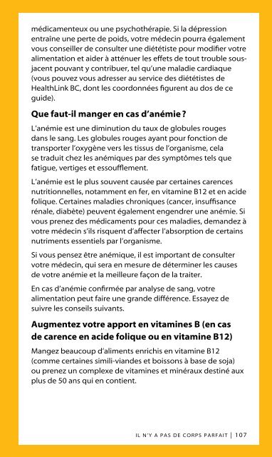 Alimentation et sante des aines - HealthLinkBC