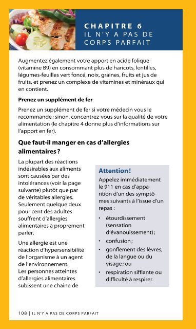 Alimentation et sante des aines - HealthLinkBC