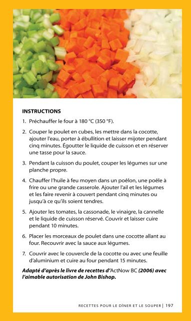 Alimentation et sante des aines - HealthLinkBC