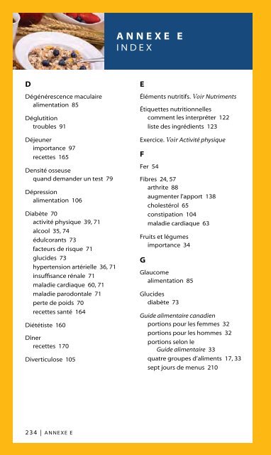 Alimentation et sante des aines - HealthLinkBC