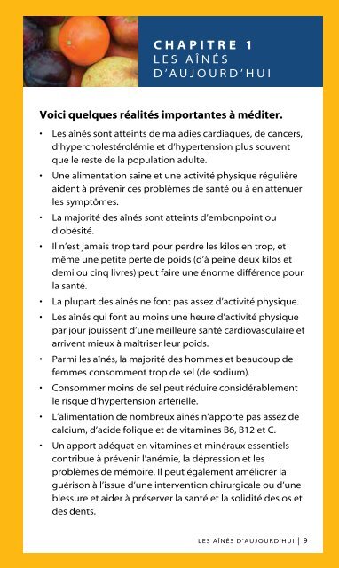 Alimentation et sante des aines - HealthLinkBC