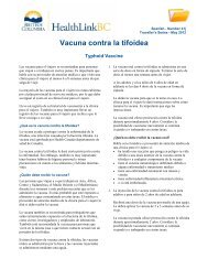 Vacuna contra la tifoidea - HealthLinkBC