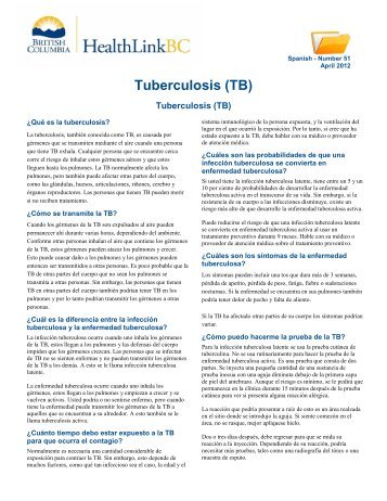 Tuberculosis - HealthLinkBC