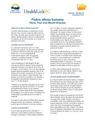 Hand, Foot and Mouth Disease - Spanish version - HealthLinkBC